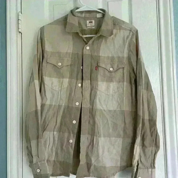 Levi’s Flannel Beige Cream Shirt size small - Picture 1 of 4